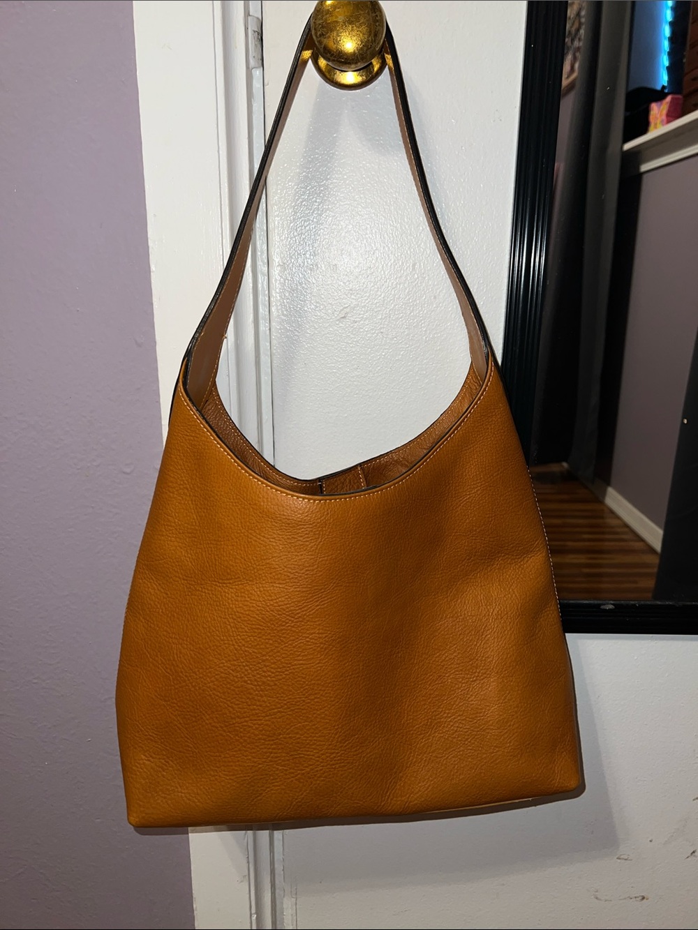 Everyday Shoulder Hobo Bag in Cognac